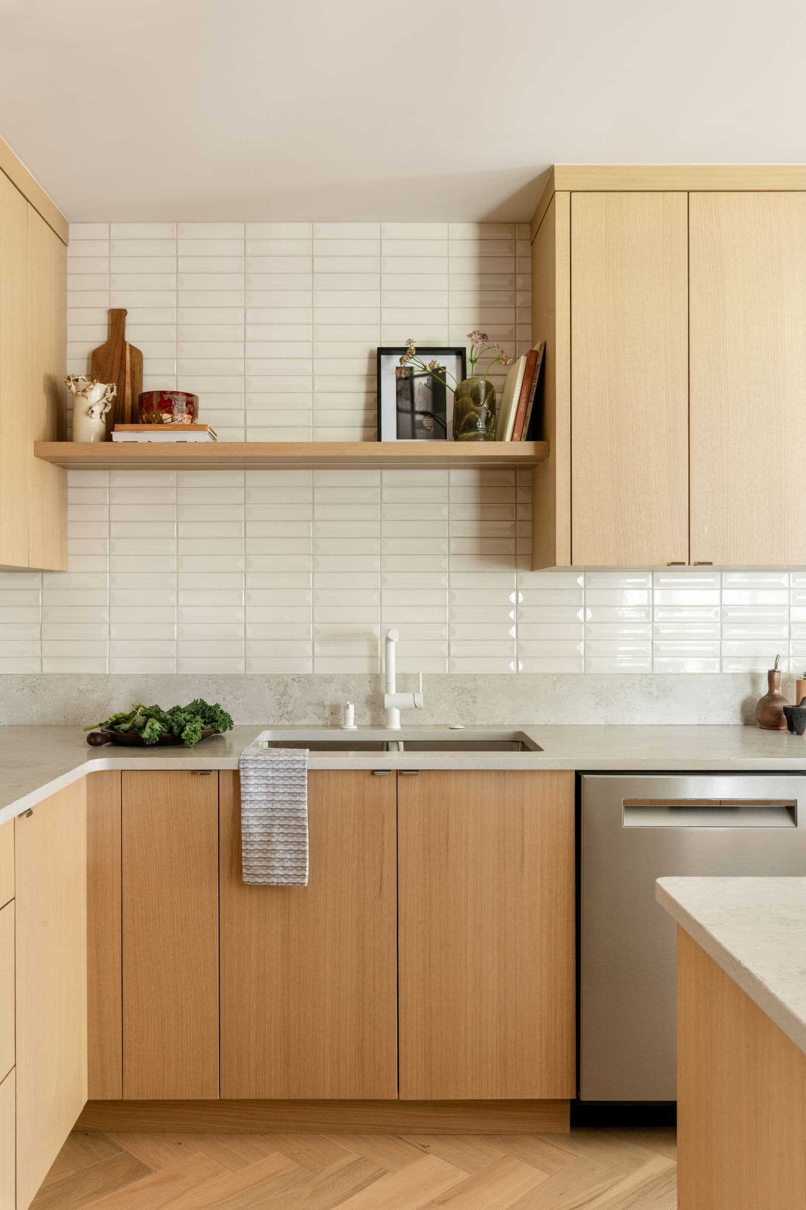 White-oak kitchen run, Lynburne residence